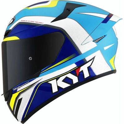 Casco KYT TT Course Grand Prix Bianco Azzurro XL Casco KYT TT Course Grand Prix Bianco Azzurro XL