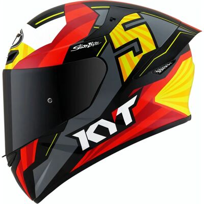 Casco KYT TT Course Flux - Rosso Giallo - XS - Moto Casco KYT TT Course Flux - Rosso Giallo - XS - Moto