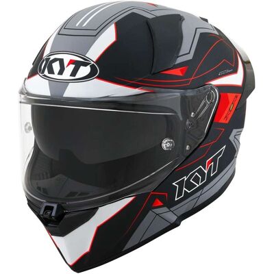 Casque Intégral KYT R2R LED - Noir Mat/Gris/Blanc/Rouge - Casque Moto - Publicité Casque Intégral KYT R2R LED - Noir Mat/Gris/Blanc/Rouge - Casque Moto - Publicité