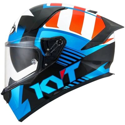 Casque moto intégral KYT R2R Straight Bleu - Casque de moto - Publicité Casque moto intégral KYT R2R Straight Bleu - Casque de moto - Publicité
