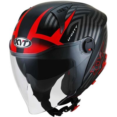 KYT - D-CITY LUCENT - Nero Rosso - XS - Casque jet - Publicité KYT - D-CITY LUCENT - Nero Rosso - XS - Casque jet - Publicité