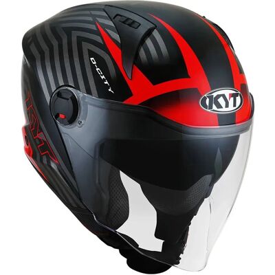 KYT - D-CITY LUCENT - Nero Rosso - M - Helmet - Publicité KYT - D-CITY LUCENT - Nero Rosso - M - Helmet - Publicité