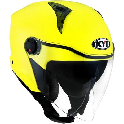KYT D-CITY Plain Giallo Fluorescente Helmet - Publicité KYT D-CITY Plain Giallo Fluorescente Helmet - Publicité