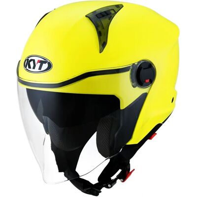Casque Moto KYT D-CITY PLAIN Jaune Fluo - Casque de moto - Publicité Casque Moto KYT D-CITY PLAIN Jaune Fluo - Casque de moto - Publicité