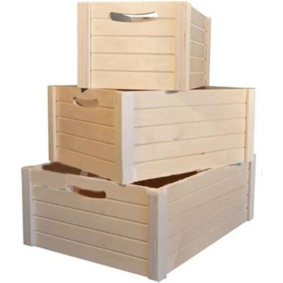 Cesta de madera Bakaji - 38x26x20cm - Contenedor multiuso Cesta de madera Bakaji - 38x26x20cm - Contenedor multiuso