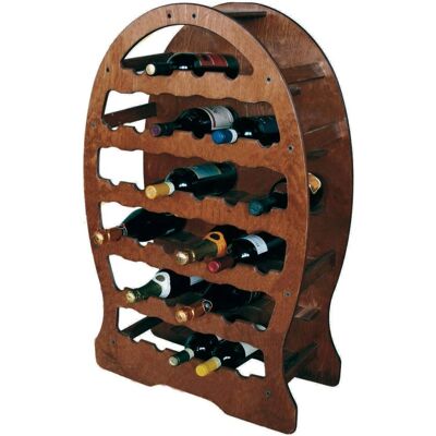 Bakaji Estante de madera oscura para botellas de vino - 33 botellas Bakaji Estante de madera oscura para botellas de vino - 33 botellas