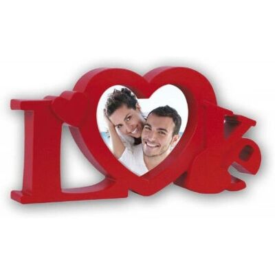 Cadre photo rouge ZEP Z23R - 10x10 cm, Support, Inscription 'Amour' Cadre photo rouge ZEP Z23R - 10x10 cm, Support, Inscription 'Amour'