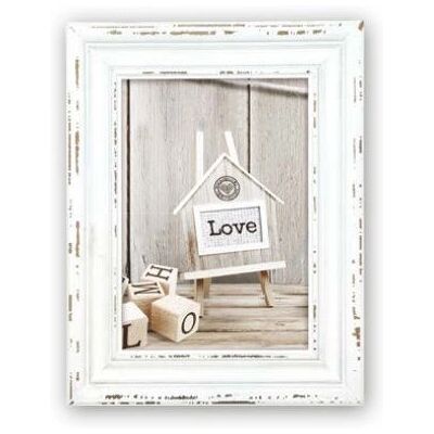 Cadre Photo Vintage en Bois Blanc Rivoli - 13x18 cm - Publicité Cadre Photo Vintage en Bois Blanc Rivoli - 13x18 cm - Publicité