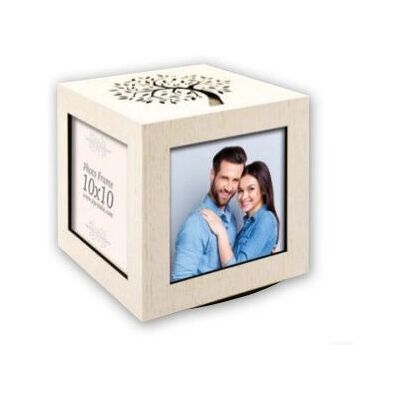 Cubo de fotos de madera Norman pequeño de ZEP - Conjunto de marcos con árbol Cubo de fotos de madera Norman pequeño de ZEP - Conjunto de marcos con árbol