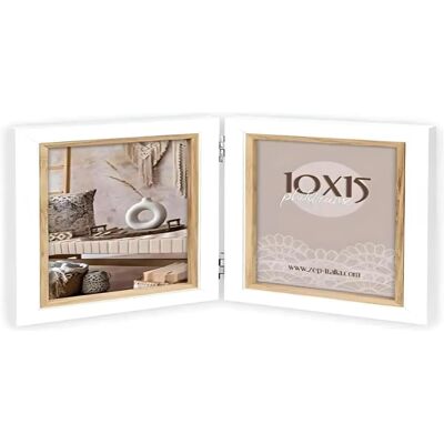 Cadre photo blanc-marron Zep Italia 13x18 cm - Cadre photo Cadre photo blanc-marron Zep Italia 13x18 cm - Cadre photo