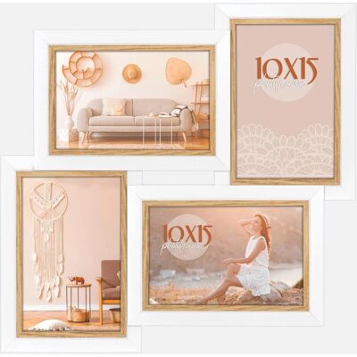 Zep Italia Fotolijst 32x32cm Ayas 4Q Weiß-braun - Collage Frame Zep Italia Fotolijst 32x32cm Ayas 4Q Weiß-braun - Collage Frame