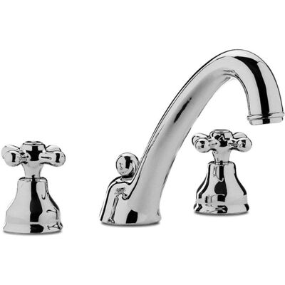 Grifo de baño retro de latón Paffoni Iris Viola - 3 agujeros, cromo Grifo de baño retro de latón Paffoni Iris Viola - 3 agujeros, cromo