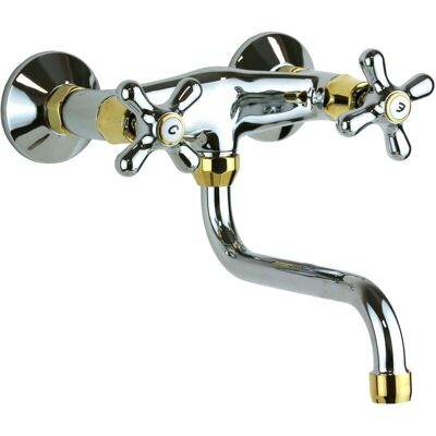 Paffoni - Wandwaschbeckenmischer - Chrom / Gold Paffoni - Wandwaschbeckenmischer - Chrom / Gold