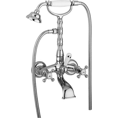 Mezclador de baño Paffoni Belinda - Diseño vintage, desviador, cabezal de ducha de latón Mezclador de baño Paffoni Belinda - Diseño vintage, desviador, cabezal de ducha de latón