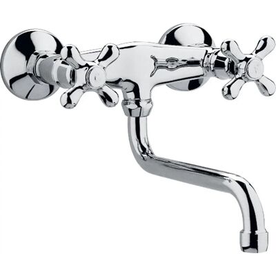 Grifo de Cocina Paffoni IRV161CR Montaje en Pared - Mango Doble y Giratorio Grifo de Cocina Paffoni IRV161CR Montaje en Pared - Mango Doble y Giratorio