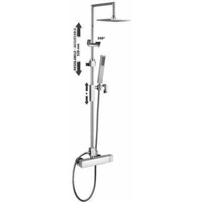 Columna de ducha Paffoni Syncro Plus Cromo con Cabezal Ajustable Columna de ducha Paffoni Syncro Plus Cromo con Cabezal Ajustable