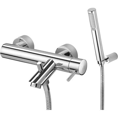 Mitigeur extérieur pour baignoire avec douchette - Série Light - Chrome Laiton - Publicité Mitigeur extérieur pour baignoire avec douchette - Série Light - Chrome Laiton - Publicité