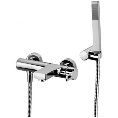 Mezclador de bañera cromado Paffoni Ringo con set de ducha Mezclador de bañera cromado Paffoni Ringo con set de ducha