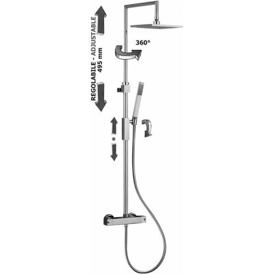 Paffoni Quadratische Thermostat-Duschsäule - Duschart Paffoni Quadratische Thermostat-Duschsäule - Duschart
