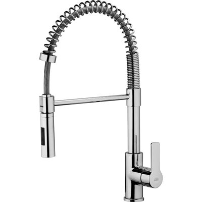 Paffoni - Grifo de cocina con caño giratorio y ducha de 2 chorros - Cromo Paffoni - Grifo de cocina con caño giratorio y ducha de 2 chorros - Cromo