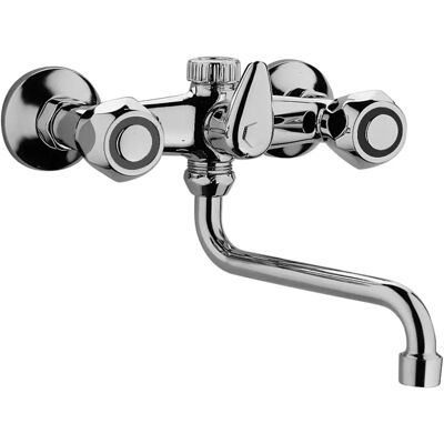 Paffoni Mitigeur de Cuisine Mural - Bec Rotatif, Chrome, Laiton, 3/4"G, 1/2"G - Publicité Paffoni Mitigeur de Cuisine Mural - Bec Rotatif, Chrome, Laiton, 3/4"G, 1/2"G - Publicité