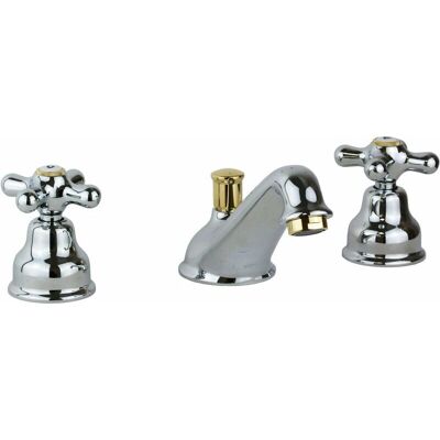 Paffoni - Grifo para lavabo de tres orificios - Cromo-Oro - Iris IRV058CO Paffoni - Grifo para lavabo de tres orificios - Cromo-Oro - Iris IRV058CO