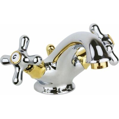 Paffoni Iris IRV065CO Mezclador de lavabo de doble manija - Cromo Dorado Paffoni Iris IRV065CO Mezclador de lavabo de doble manija - Cromo Dorado