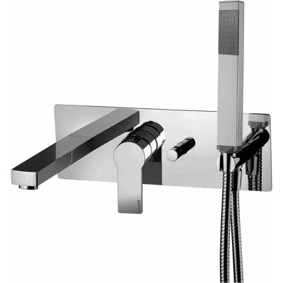 Paffoni Grifería de baño - Mezclador para bañera moderno con desviador en cromo Paffoni Grifería de baño - Mezclador para bañera moderno con desviador en cromo