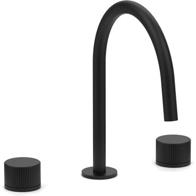 Baterie pentru chiuvetă Paffoni - Robinet pentru chiuvetă cu 3 găuri din alamă negru mat Baterie pentru chiuvetă Paffoni - Robinet pentru chiuvetă cu 3 găuri din alamă negru mat