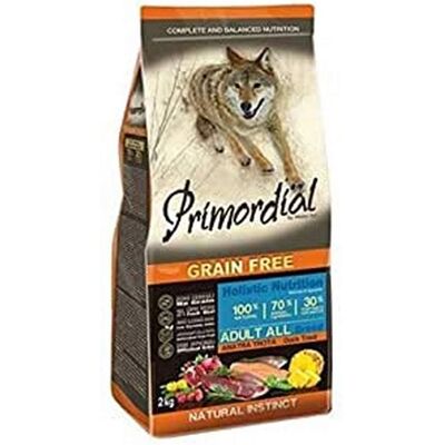 Primordial Sans Céréales Canard Truite Nourriture pour chiens - Adulte 12 KG - Publicité Primordial Sans Céréales Canard Truite Nourriture pour chiens - Adulte 12 KG - Publicité