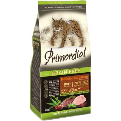 Nourriture pour Chat Primordial Canard et Dinde Sans Céréales - Publicité Nourriture pour Chat Primordial Canard et Dinde Sans Céréales - Publicité