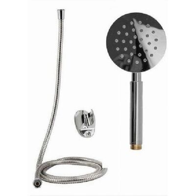 Trade Shop - Kit Doccia Rotondo con Supporto a Parete e Tubo 1,8 m Trade Shop - Kit Doccia Rotondo con Supporto a Parete e Tubo 1,8 m