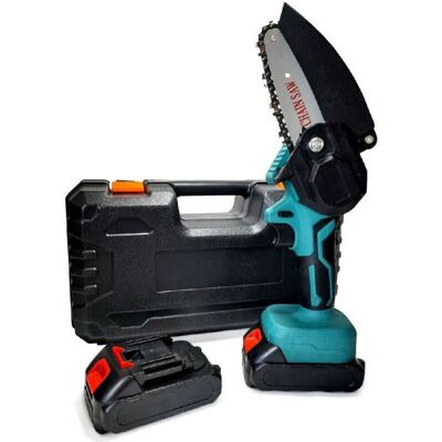 Trade Shop Mini Doppelte Batterie Elektrokettensäge - 6'' mit Koffer Trade Shop Mini Doppelte Batterie Elektrokettensäge - 6'' mit Koffer