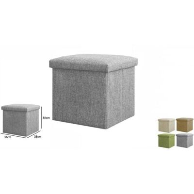 Trade Shop Traesio Pouf - Stoff-Aufbewahrungshocker 38x38x35cm Trade Shop Traesio Pouf - Stoff-Aufbewahrungshocker 38x38x35cm