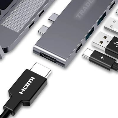 Trade Shop - Convertidor Hub Tipo C HDMI USB - Q-a121 Trade Shop - Convertidor Hub Tipo C HDMI USB - Q-a121