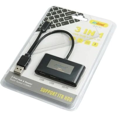 Trade Shop Traesio Hub 2 en 1 USB A/m + Type-c - Transmisión Súper Rápida Trade Shop Traesio Hub 2 en 1 USB A/m + Type-c - Transmisión Súper Rápida