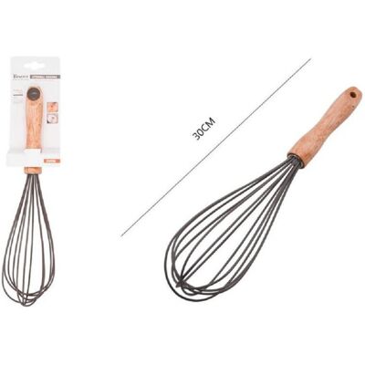 Batidor de huevos - Silicona y mango de madera - 30cm Batidor de huevos - Silicona y mango de madera - 30cm