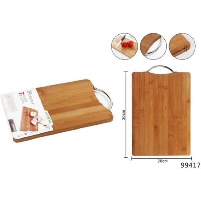 Trade Shop Tabla de Madera y Acero para Embutidos - 30x20cm Trade Shop Tabla de Madera y Acero para Embutidos - 30x20cm