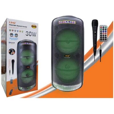 Trade Shop Altavoz Bluetooth Portátil KB8808 - 15W, 8 pulgadas, Micrófono, Mando Trade Shop Altavoz Bluetooth Portátil KB8808 - 15W, 8 pulgadas, Micrófono, Mando