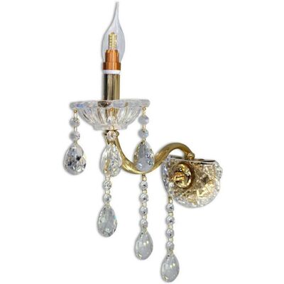 Trade Shop Retro Wandleuchte - Kristall Tropfen E14 - Gold & Silber Trade Shop Retro Wandleuchte - Kristall Tropfen E14 - Gold & Silber