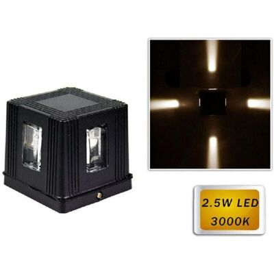 Trade Shop - Aplique LED 2,5 W Luz de Pared Exterior Cubo - Moderno y Resistente Trade Shop - Aplique LED 2,5 W Luz de Pared Exterior Cubo - Moderno y Resistente