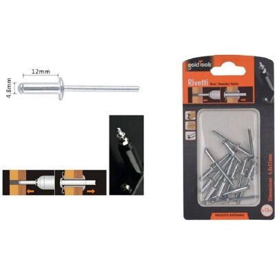 Trade Shop Rivetti Rivetto 4.8x12mm - Hardware Accessories Trade Shop Rivetti Rivetto 4.8x12mm - Hardware Accessories