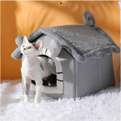 Trade Shop Traesio - Casetta in peluche per gatti e cani Trade Shop Traesio - Casetta in peluche per gatti e cani