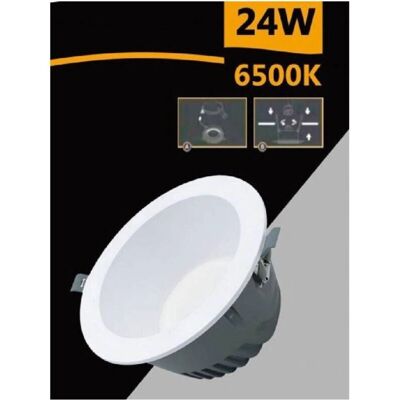 Trade Shop Gl-Ag24 Foco LED Empotrable - 24W, 2400lm, 60°, Blanco Trade Shop Gl-Ag24 Foco LED Empotrable - 24W, 2400lm, 60°, Blanco