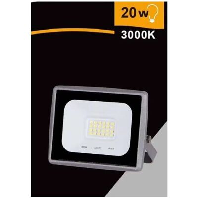 Trade Shop - Foco LED 20W - Gris - Reemplaza 180W halógeno - IP65 - 30,000h Trade Shop - Foco LED 20W - Gris - Reemplaza 180W halógeno - IP65 - 30,000h