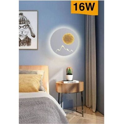 Trade Shop Traesio - Lámpara de Pared LED Redonda - 16W - 3 Modos de Luz Trade Shop Traesio - Lámpara de Pared LED Redonda - 16W - 3 Modos de Luz
