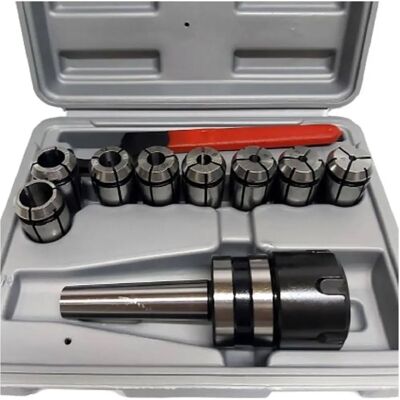 Trade Shop Mandrino Portapinzas para torno - 8 Pinzas M10 MT2 - Accesorios de herramienta Trade Shop Mandrino Portapinzas para torno - 8 Pinzas M10 MT2 - Accesorios de herramienta