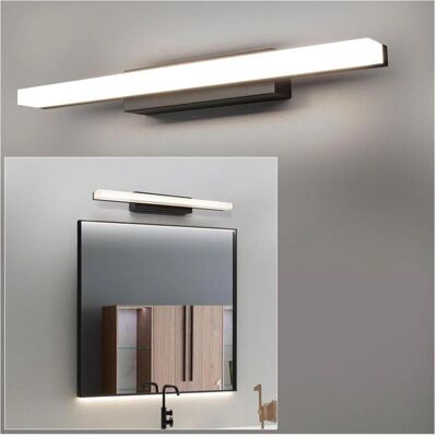 Trade Shop Traesio - Lámpara de Pared LED Negra 9W 4000K Espejo Baño Vidrio Esmerilado Trade Shop Traesio - Lámpara de Pared LED Negra 9W 4000K Espejo Baño Vidrio Esmerilado