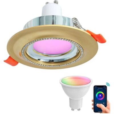 TRADE SHOP TRAESIO - FarettoTondo5W - Oro - 75 - Luz LED TRADE SHOP TRAESIO - FarettoTondo5W - Oro - 75 - Luz LED