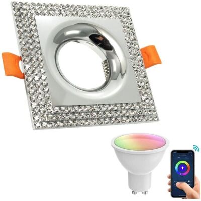 Trade Shop Traesio Foco Cuadrado Empotrable - Plata - 5W RGB WiFi Trade Shop Traesio Foco Cuadrado Empotrable - Plata - 5W RGB WiFi